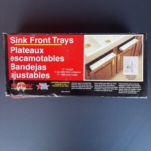 2 Pack 11" INCH - SINK FRONT TIP OUT TRAY SPONGE HOLDER KIT WITH HINGES + SCREWS